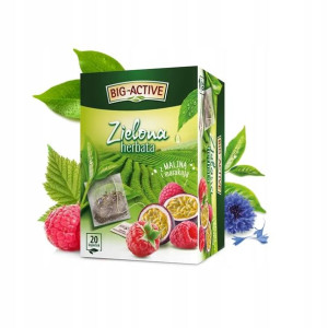 BIG ACTIVE Herbata zielona z maliną i marakują