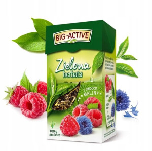 Herbata zielona z owocem maliny BIG ACTIVE