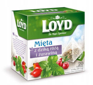 Herbata LOYD Mięta z dziką różą i żurawina