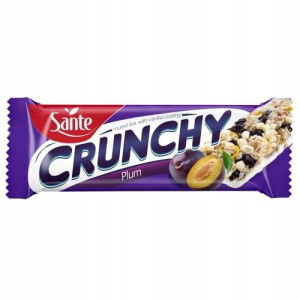 Baton Crunchy ze śliwkami i polewą waniliową SANTE