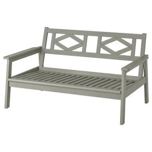 IKEA BONDHOLMEN Sofa 2-osobowa na zewnątrz szara bejca szary 139x81x73 cm