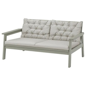 IKEA BONDHOLMEN Sofa 2osobowa na zewnątrz szara bejca Kuddarna szary