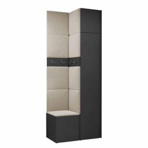 GARDEROBA Orion XXXIII panele tapicerowane + meble grafit