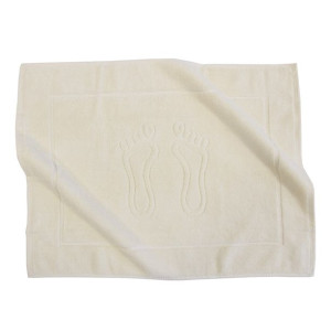 Dywanik łazienkowy Stopka ecru frotte , 100% bawełna , ręcznik 650 g/m2