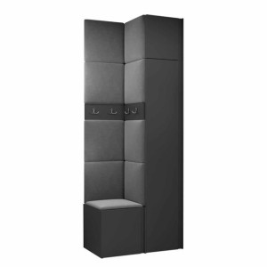 GARDEROBA Orion XXXIII panele tapicerowane + meble grafit