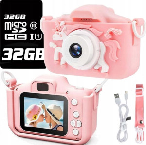 Aparat Fotograficzny Dla Dzieci Kamera + Karta Pamięci 32 Gb Gratis