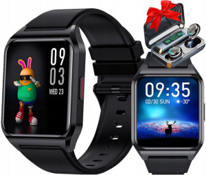 Zegarek damski SMARTWATCH ROZMOWY MENUU POLSKI + słuchawki BEZPRZEWODOWE
