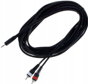 Kabel przewód sygnałowy mini Jack 2x RCA 6 m