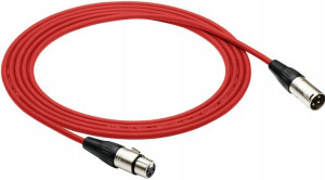 Kabel przewód mikrofonowy XLR - XLR 1 m czerwony
