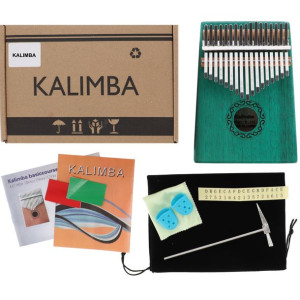 Kalimba zanza mbira pianino 17 klawiszy zielona