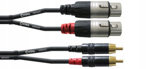 Kabel przewód sygnałowy XLR - RCA 1,5 m Cordial