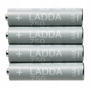Cienkie akumulatorki AAA 750mAH 4szt IKEA LADDA