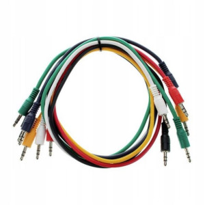 Kable Patch Eurorack Jack 3,5 mm stereo 0,6 m 6szt