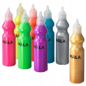 Farba fluorescencyjna brokatowa IKEA Mala 8 szt