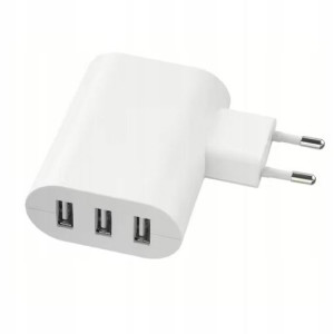 Ładowarka USB A Smahagel 3 porty 17W biała IKEA