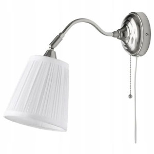 Lampa ścienna kinkiet Arstid biała niklowana IKEA