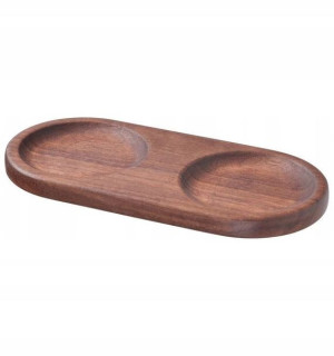 Taca na butelki słoiki orzech 17x8cm Krosamos IKEA