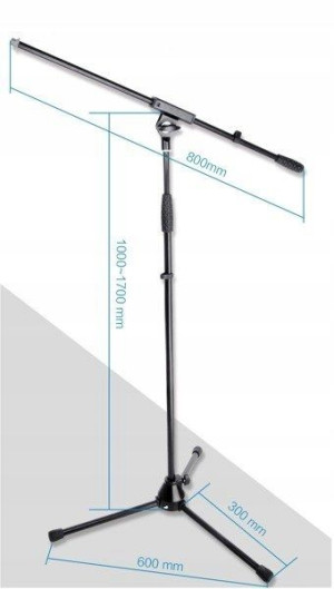 Statyw mikrofonowy Kaline Stal MS109 112 - 232 cm