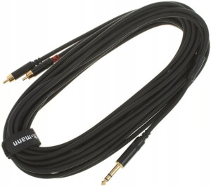 Kabel przewód sygnałowy RCA - Jack 6,3 mm 3 m