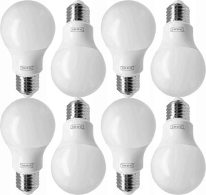 Żarówka led E27 470 lumenów 8 szt IKEA ciepła biel