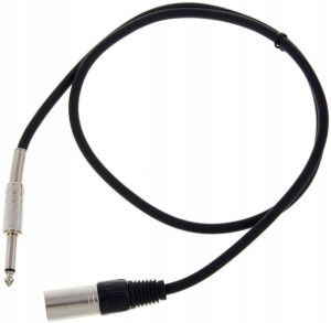 Kabel przewód audio XLR mono JACK 0,9 m czarny