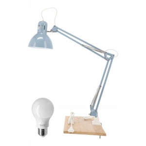 Lampa biurkowa + ŻARÓWKA na biurko niebieska IKEA