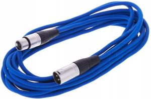 Kabel przewód mikrofonowy XLR XLR 6 m niebieski