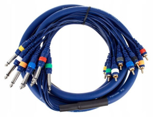 Kabel wieloparowy multicore Jack 6,3 mm - RCA 3 m