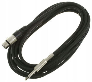 Kabel przewód mikrofonowy XLR - JACK 6m czarny
