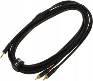 Kabel sygnałowy 1x Stereo mini JACK 2x mono RCA 3m