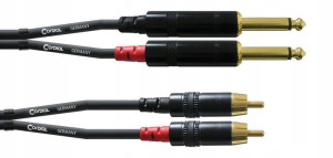 Kabel przewód sygnałowy Jack - RCA 1,5 m Cordial