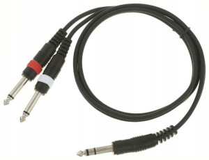 Kabel przewód sygnałowy Jack 2x Jack 6,3 mm 1 m