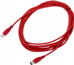 Kabel przewód MIDI 5 pin 6 m the sssnake czerwony