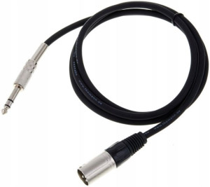 Kabel przewód audio XLR stereo JACK - 1,5m czarny