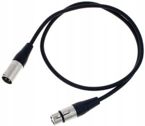 Kabel przewód mikrofonowy XLR - XLR - 0,9 m czarny