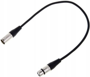 Kabel przewód mikrofonowy XLR - XLR - 0,5 m czarny