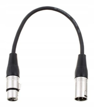 Kabel przewód mikrofonowy XLR - XLR - 0,3 m czarny