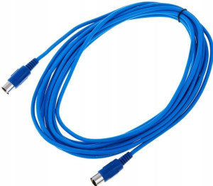 Kabel przewód MIDI 5 pin 6 m the sssnake niebieski