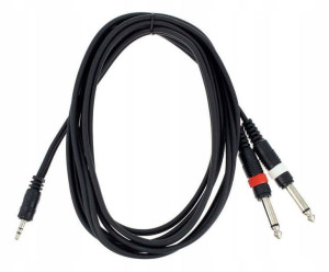 Kabel sygnałowy 1x mini jack - 2x Jack 3 m