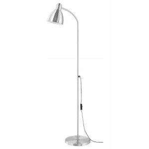 Lampa podłogowa stojąca IKEA aluminium srebrna