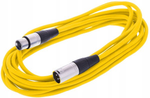 Kabel przewód mikrofonowy XLR - XLR - 6 m żółty