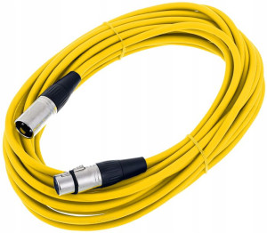 Kabel przewód mikrofonowy XLR - XLR 10 m żółty