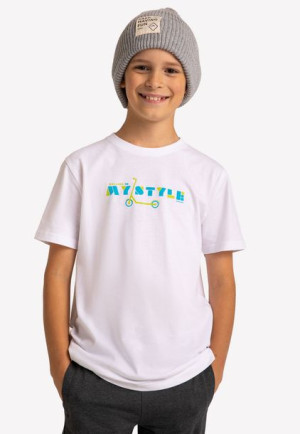 T-shirt chłopięcy z nadrukiem T-SCOOTER JUNIOR 146-152