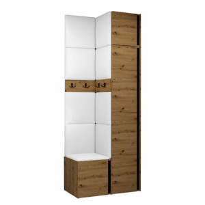 GARDEROBA Orion XXXIII panele tapicerowane + meble dąb artisan