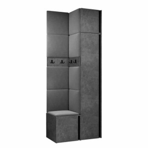 GARDEROBA Orion XXXIII panele tapicerowane + meble kolor beton