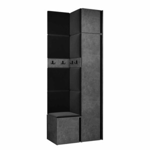 GARDEROBA Orion XXXIII panele tapicerowane + meble kolor beton