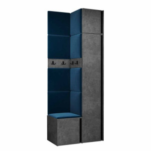 GARDEROBA Orion XXXIII panele tapicerowane + meble kolor beton