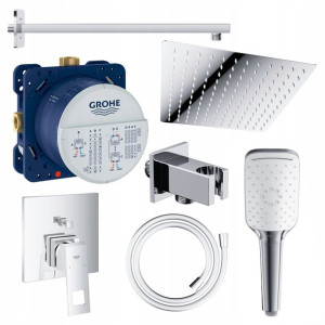 Zestaw Prysznicowy Podtynkowy Bateria Grohe Eurocube Deszczownica 25x25 Cm