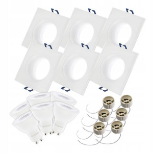 6X Oprawa Hermetyczna + LED GU10 6W ŁAZIENKOWA 36°