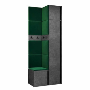 GARDEROBA Orion XXXIII panele tapicerowane + meble kolor beton